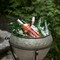 Silver Galvanized Metal Beverage Cooler Tub with Liner and Stand